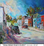 Along a Balsam Street in St.John's, Oil on Canvas